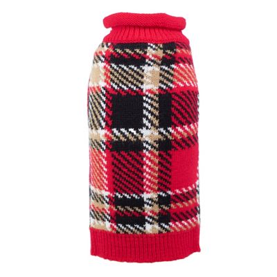 Image showing  Plaid Roll Neck Pullover Dog Sweater