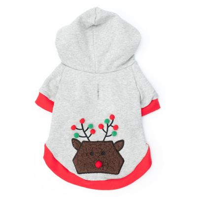 Worthy Dog Pom Pom Reindeer Pullover Dog Hoodie