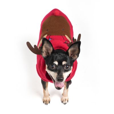 Worthy Dog Pullover Rudy Reindeer Dog Sweater Hoodie