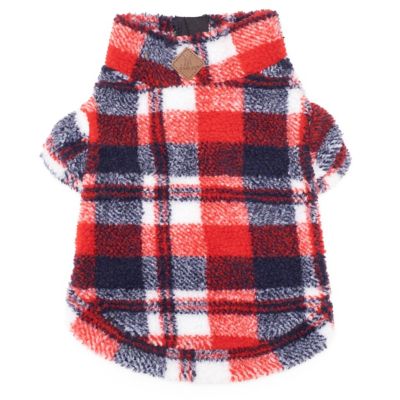 Worthy Dog Quarter Zip Printed Sherpa Dog Pullover