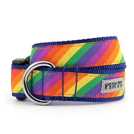 Worthy Dog Adjustable Rainbow Dog Collar