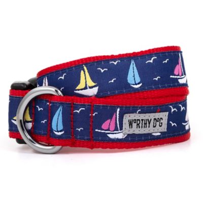 Worthy Dog Adjustable Sailboats Dog Collar, S,Navy at Tractor Supply Co