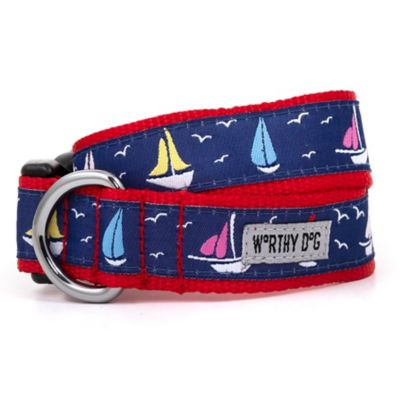 Worthy Dog Adjustable Sailboats Dog Collar