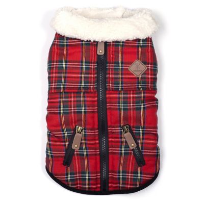 Worthy Dog Sherpa Fleece-Lined Windsor Tartan Dog Jacket