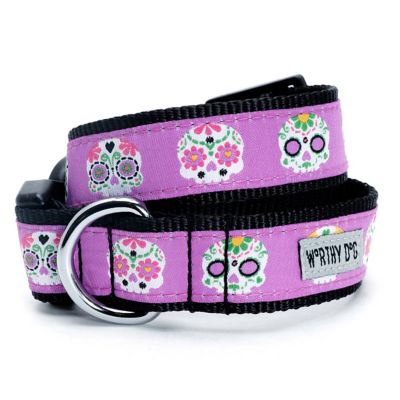 Worthy Dog Adjustable Skeletons Dog Collar, Purple