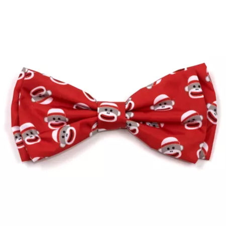 Worthy Dog Sock Monkey Bow Tie Adjustable Pet Collar Accessory Dog Bandanas Ties & Accessories