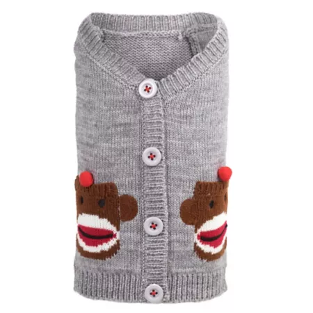 Worthy Dog Sock Monkey Dog Sweater Cardigan Dog Sweaters