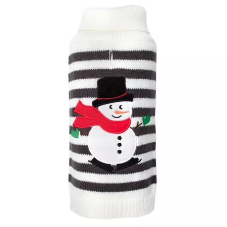 Worthy Dog Striped Snowman Dog Sweater Dog Sweaters