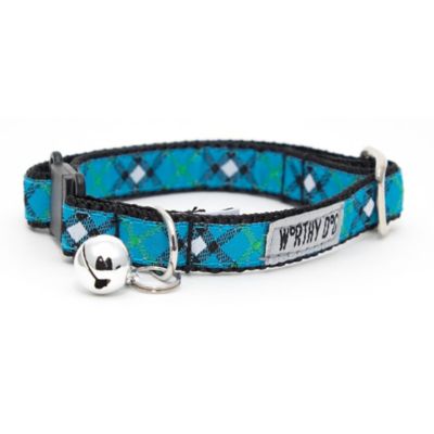 Worthy Dog Adjustable Bias Plaid Breakaway Cat Collar