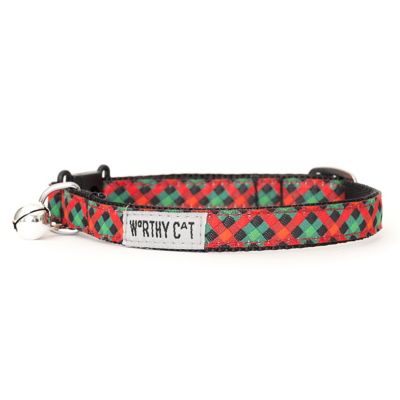 Worthy Dog Adjustable Holiday Check Breakaway Cat Collar