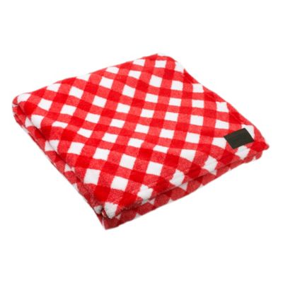 Image showing  Gingham Fluffy-Fleece Dog Blanket