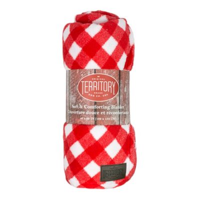 Image showing  Gingham Fluffy-Fleece Dog Blanket