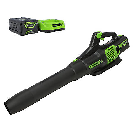 Greenworks Pro 60V 130 MPH 610 CFM Lithium-Ion Brushless Cordless Handheld Blower with 2.5 Ah Battery and Charger, 2419402VT