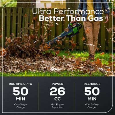 Image showing  130 MPH/610 CFM 60V Cordless Handheld Leaf Blower, Battery and Charger Included