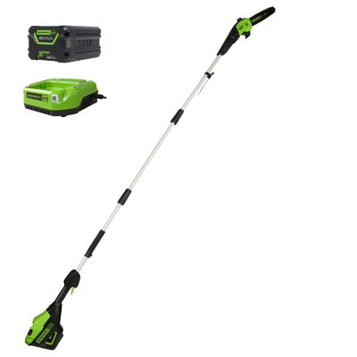 Greenworks 60V 10-in. Brushless Cordless Battery Pole Saw, 14.5-ft. Pole Saw Reach, 2.0Ah Battery & Charger