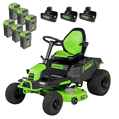 Greenworks 42 in. 60V Electric Battery-Powered CrossoverT Riding Lawn Mower, (6) 8 Ah Battery & Chargers, Mower CRT426