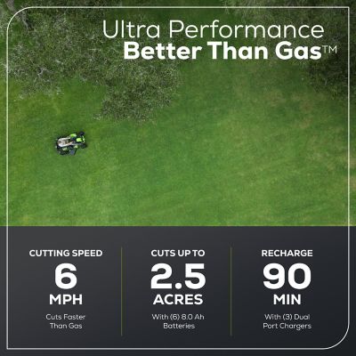 Image showing  CrossoverT 42 in. 60V Cordless Electric Riding Lawn Mower, Battery and Charger Included