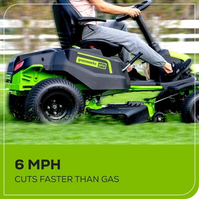 Image showing 5 th Greenworks CrossoverT 42 in. 60V Cordless Electric Riding Lawn Mower, Battery and Charger Included