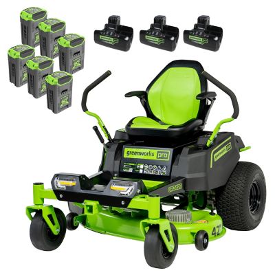 Greenworks 42 in. 24 HP 60V Electric Battery-Powered CrossoverZ Zero-Turn Lawn Mower, (6) 8 Ah Battery, (3) Chargers