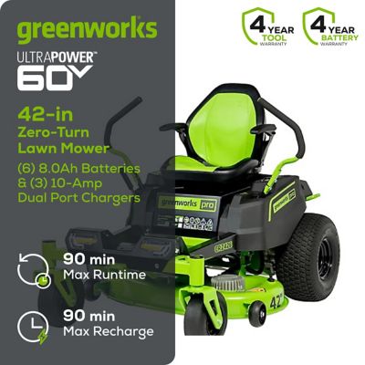 Image showing  CrossoverZ 42 in. 24 HP 60V Cordless Electric Zero-Turn Mower, Battery and Charger Included