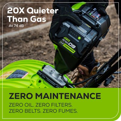 Image showing 5 th Greenworks 8 in. 4-Tine 60V Cordless Brushless Cultivator, Battery and Charger Included