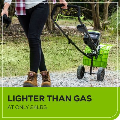 Image showing 7 th Greenworks 8 in. 4-Tine 60V Cordless Brushless Cultivator, Battery and Charger Included
