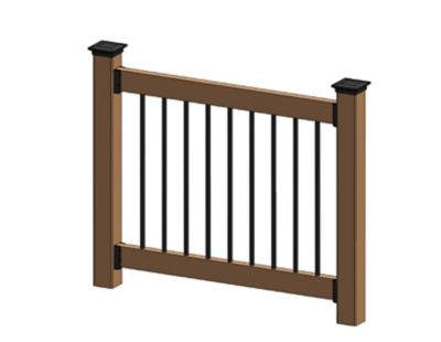 Image showing  26 in. Vintage Black Sand Steel Round Deck Railing Baluster, 10 pc.