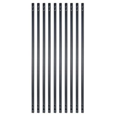 Fortress Building Products Vintage 42 in. Black Sand Steel Square Face Mount Deck Railing Baluster (10-Pack)