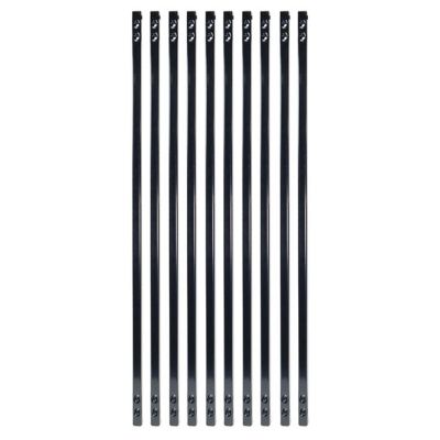Fortress Building Products 42 in. Vintage Gloss Black Steel Square Face Mount Deck Railing Baluster, 10 pc.