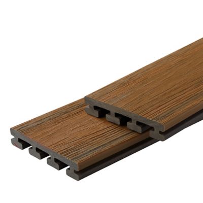 Fortress Building Products 8 ft. 5.5 in. Infinity I-Series Composite Grooved Deck Boards, Brown, 2-Pack