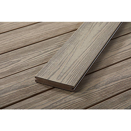 Fortress Building Products 8 ft. Apex PVC Grooved Deck Boards, AB Gray, 2 pc.