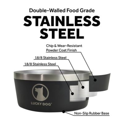 Image showing  12.5-Cup INDULGE XL Double Wall Non-Slip Stainless Steel Dog Bowl, 100 oz.