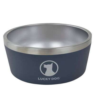 Lucky Dog 12.5-Cup INDULGE XL Double Wall Non-Slip Stainless Steel Dog Bowl, 100 oz.