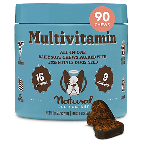 Natural Dog Company Multivitamin Supplement for Dogs, Immune Support, 90 Chews