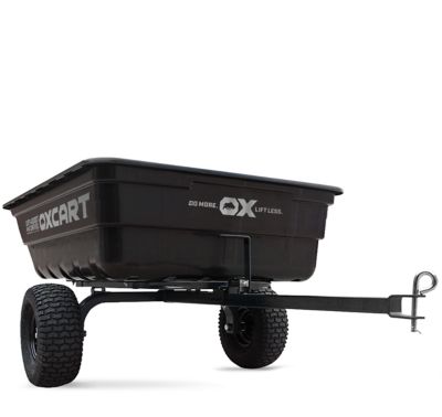 OxCart 15 to 17 cu. ft. Tow-Behind PRO-Grade Stockman Lift-Assist and Swivel Dump Cart with 4-Ply Run-Flat Tires