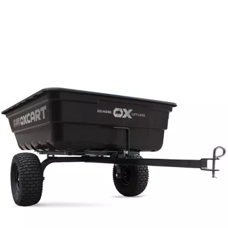 OxCart 15 to 17 cu Stockman Professional Grade Towable Dump and Swivel Cart with 4-Ply Run-Flat Tires Mower Attachments