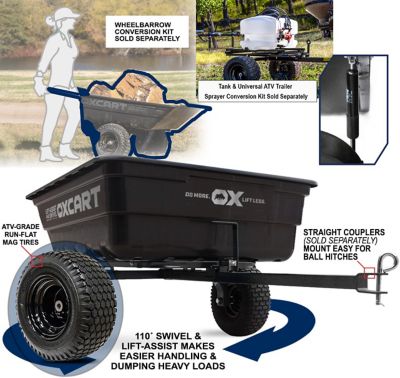 Image showing  PRO-Grade Stockman 15 to 17 cu. ft. Lift-Assist and Swivel Dump Cart with ATV-Grade Run-Flat Tires
