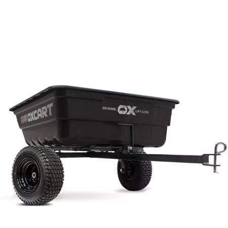 OxCart Tow-Behind 15 to 17 cu Tilt and Swivel Dump Cart with Lift Assist and MTB-Quality Mag Tires Mower Attachments