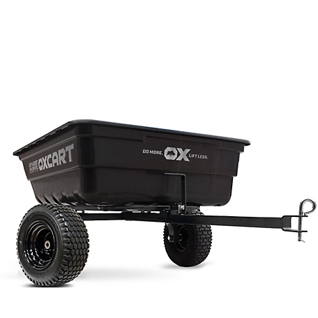 OxCart Tow Behind 15 to 17 cu. ft. Lift-Assist and Swivel Dump Cart with ATV-Grade Mag Tires