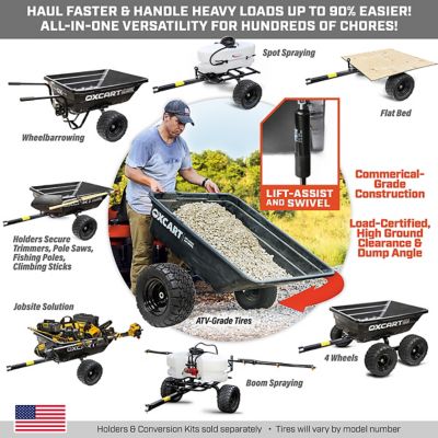 Image showing  Tow-Behind 15 to 17 cu. ft. Lift Assist and Swivel Dump Cart with ATV-Grade Mag Tires