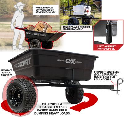 Image showing  Tow-Behind 15 to 17 cu. ft. Lift Assist and Swivel Dump Cart with ATV-Grade Mag Tires