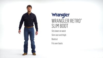 Image showing  Men's Slim Fit Low-Rise Retro Bootcut Jeans