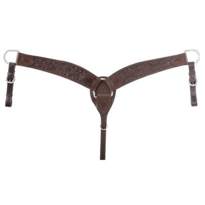 Tough-1 Floral Carved Leather Breastcollar