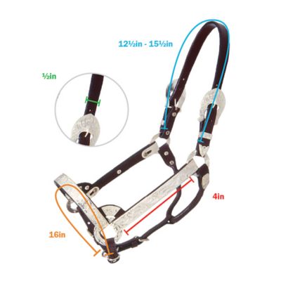 Image showing 1 th Tough1 Bright Cut Edge Silver Leather Show Halter