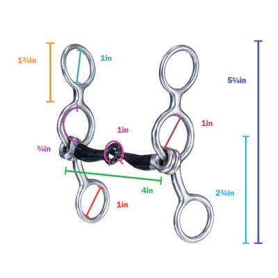 Image showing  2-1/2 in. Shank Miniature Stainless Steel Jr Cow Snaffle Bit with Sweet Iron Mouth, 4 in. Mouth