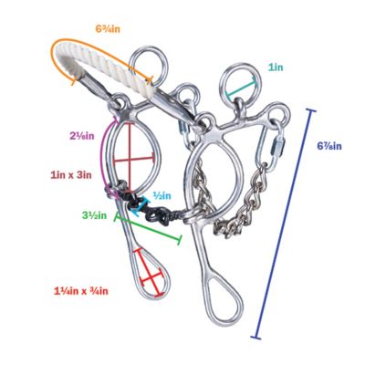 Image showing 1 th Tough1 Mini Rope Nose Dogbone Snaffle Combo