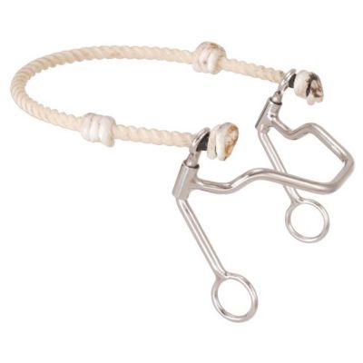 Tough1 5-1/2 in. Shank Stop N' Turn Steel Horse Shank with Rope Nose