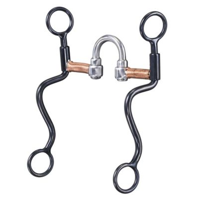 Tough-1 5-1/2 in. Shank Black Steel S Shank Sweet Iron Correction Snaffle Bit