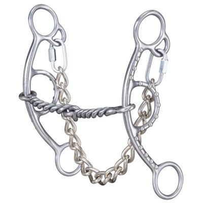 Tough-1 3.5 in. Shank Sweet Iron Twisted Mouth Short Shank Gag Snaffle Bit