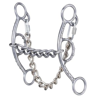 Tough-1 3.5 in. Shank Sweet Iron Chain Mouth Short Shank Gag Snaffle Bit